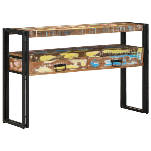 Endebord Flerfarget 120x33x75 cm Solid Gjenvunnet Tre&Metall