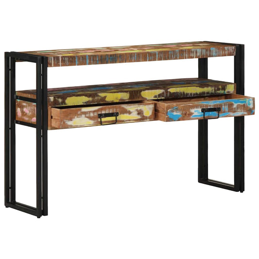 Endebord Flerfarget 120x33x75 cm Solid Gjenvunnet Tre&Metall