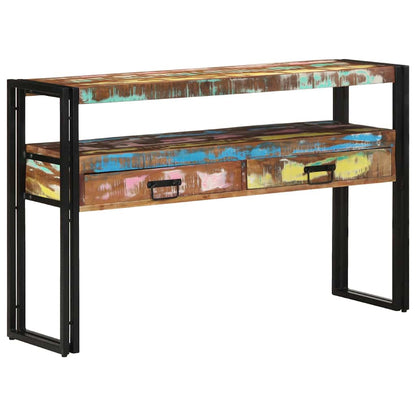 Endebord Flerfarget 120x33x75 cm Solid Gjenvunnet Tre&Metall