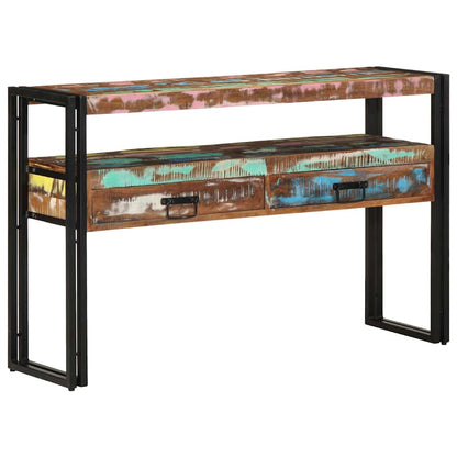 Endebord Flerfarget 120x33x75 cm Solid Gjenvunnet Tre&Metall