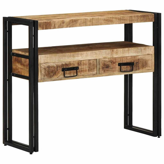 Endebord Svart 90x33x75 cm Solid Mangotre og Metall