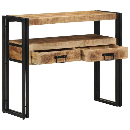 Endebord Svart 90x33x75 cm Solid Mangotre og Metall