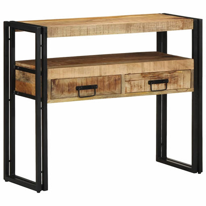 Endebord Svart 90x33x75 cm Solid Mangotre og Metall