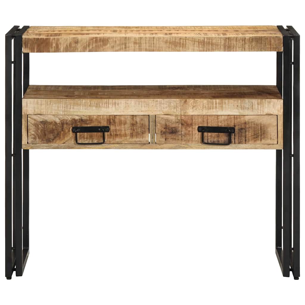 Endebord Svart 90x33x75 cm Solid Mangotre og Metall