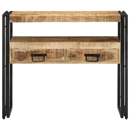 Endebord Svart 90x33x75 cm Solid Mangotre og Metall