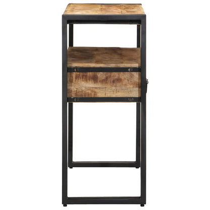 Endebord Svart 90x33x75 cm Solid Mangotre og Metall