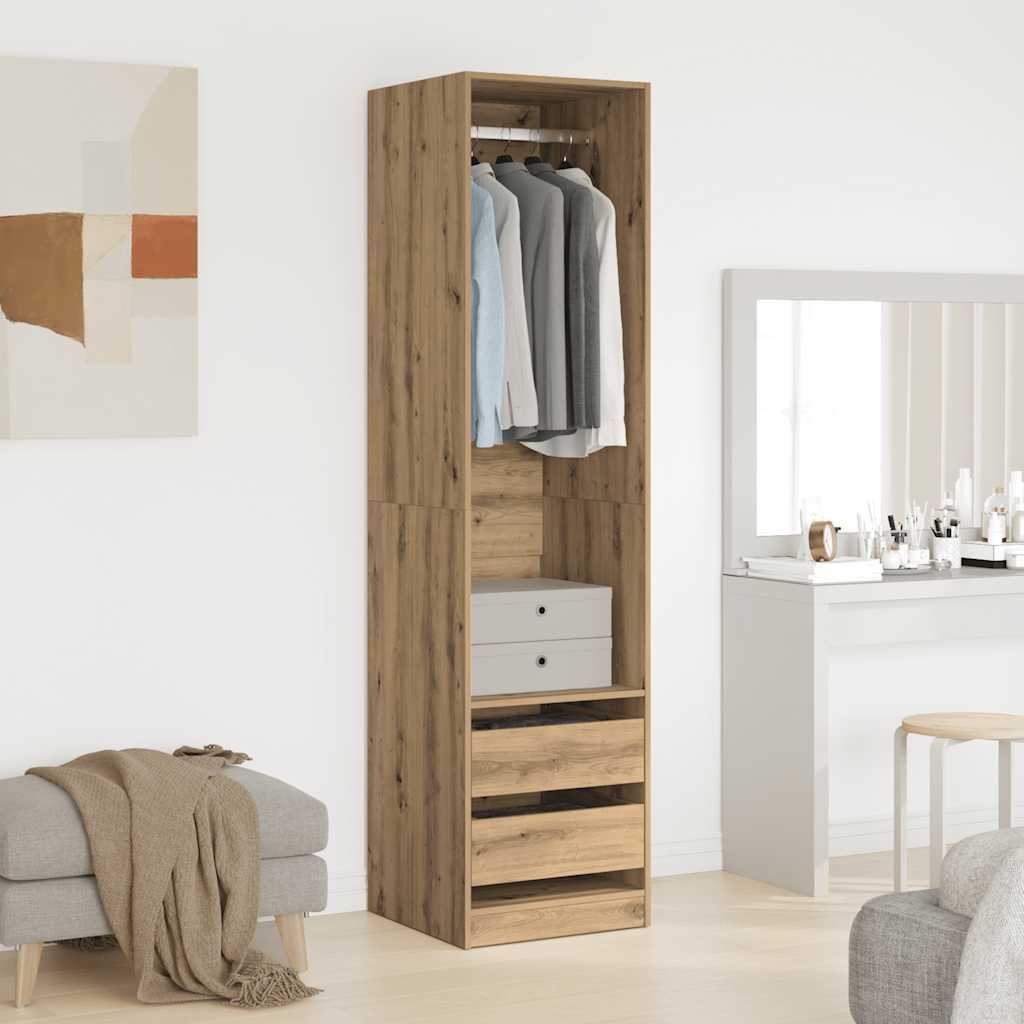 Garderobe artisan eik 50x50x200 cm konstruert tre