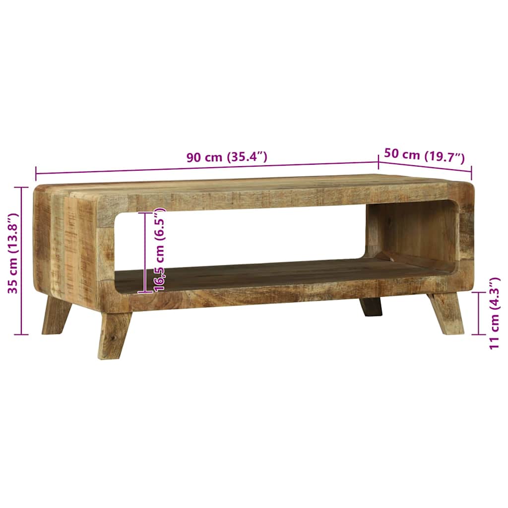 Kaffebord Brun 90 x 50 x 35 cm Heltre grovt mangotre
