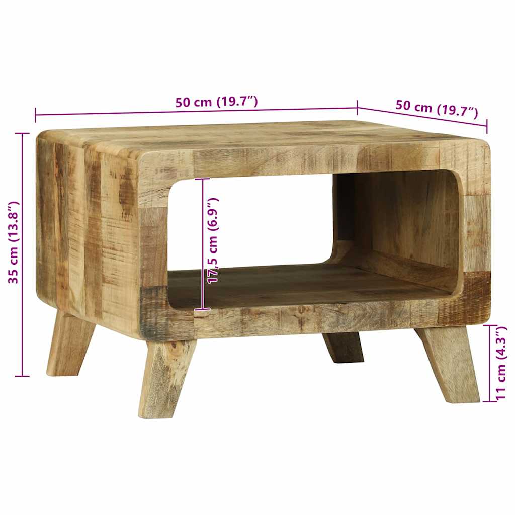 Kaffebord Brun 50 x 50 x 35 cm Heltre grovt mangotre