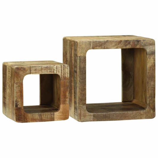 TV enhet 2 pcs Brun 36 x 30 x 36 cm Heltre grovt mangotre