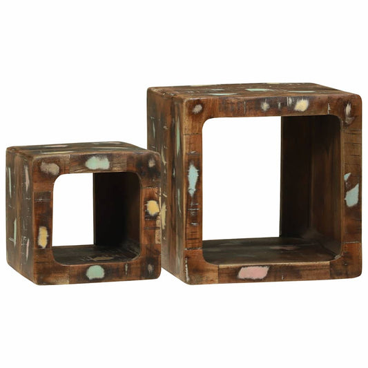 TV enhet 2 pcs Flerfarget 36 x 30 x 36 cm gjenvunnet heltre