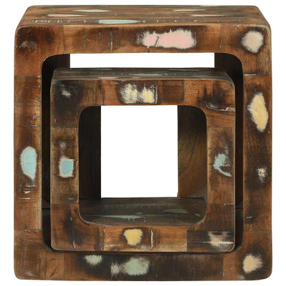 TV enhet 2 pcs Flerfarget 36 x 30 x 36 cm gjenvunnet heltre