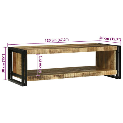 Kaffebord Brun 120 x 50 x 38 cm Heltre grovt mangotre
