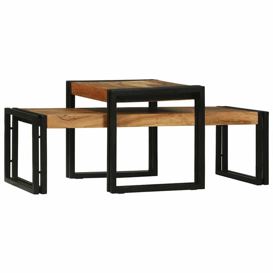 Kaffebord 2 pcs Brun 48 x 40 x 40 cm heltre akasie