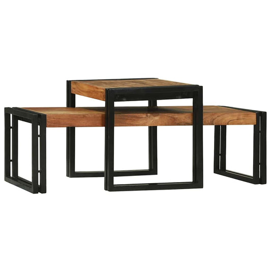 Kaffebord 2 pcs Brun 48 x 40 x 40 cm heltre akasie