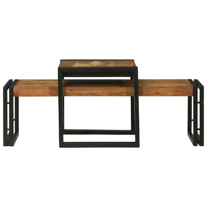 Kaffebord 2 pcs Brun 48 x 40 x 40 cm heltre akasie