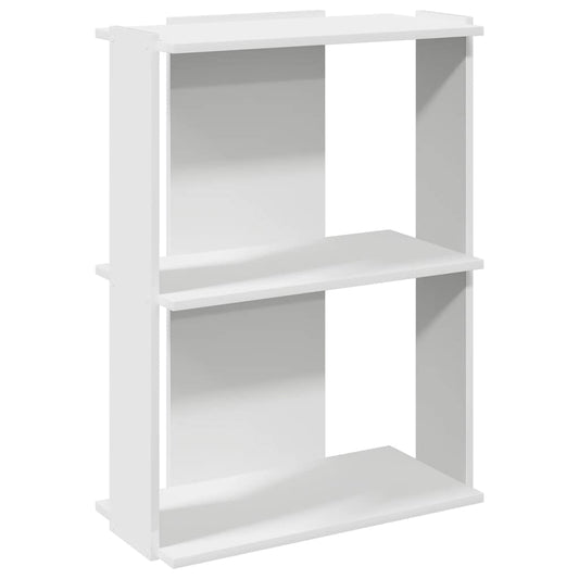 Bokhylle 3 etasjer hvit 60x30x80 cm konstruert tre