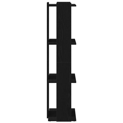 Bokhylle 3 etasjer svart 60x30x120 cm konstruert tre