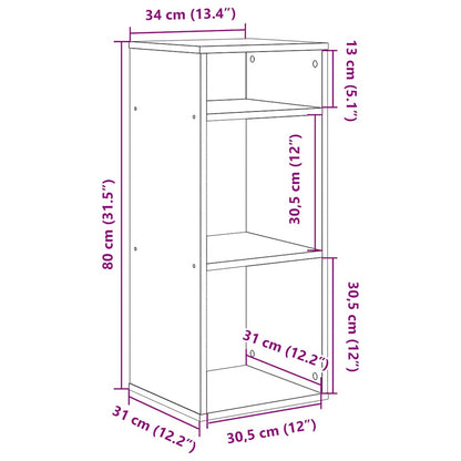 Bokhylle sonoma eik 34x31x80 cm konstruert tre