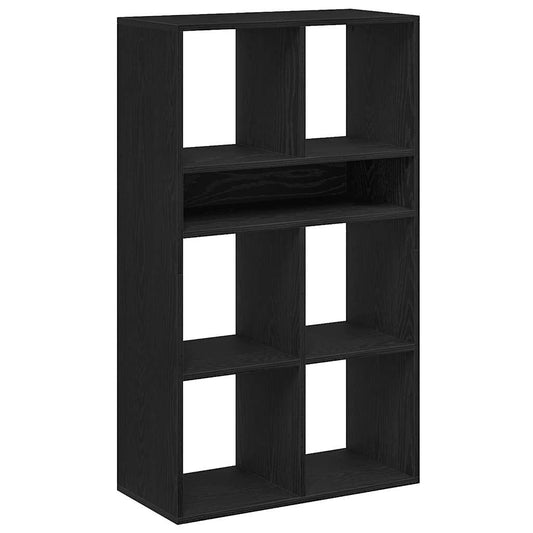 Bokhylle svart 66x31x112 cm konstruert tre