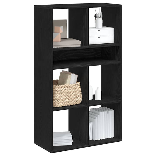 Bokhylle svart 66x31x112 cm konstruert tre