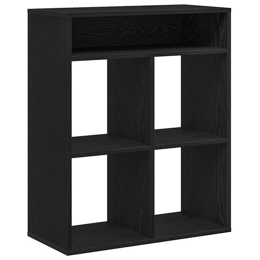 Bokhylle svart 66x31x80 cm konstruert tre