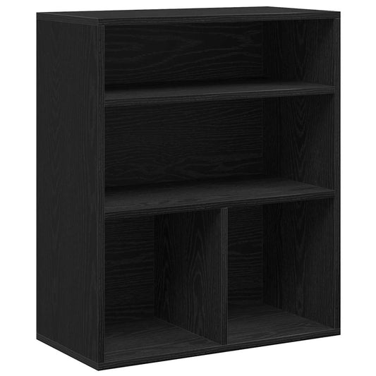 Bokhylle svart 60x30x71,5 cm konstruert tre