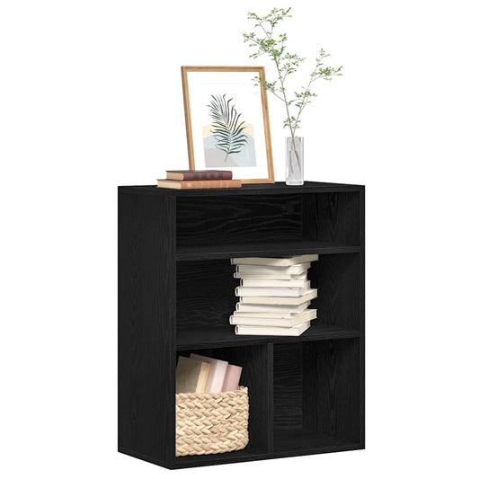 Bokhylle svart 60x30x71,5 cm konstruert tre