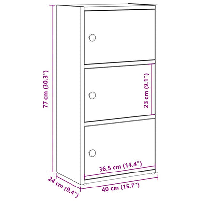 Bokhylle sonoma eik 40x24x77 cm konstruert tre