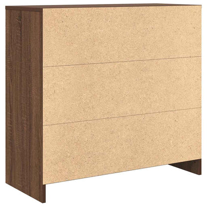 Skjenk med skuff brun eik 80x34x76 cm konstruert tre