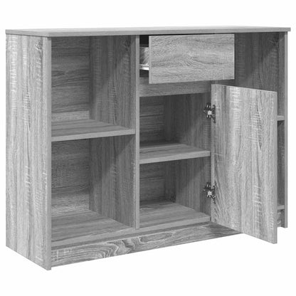 Skjenk med skuff grå sonoma 101x35x76 cm konstruert tre