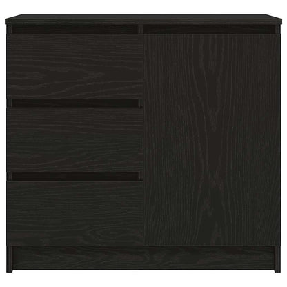 Skjenk med skuff svart eik 71x35x65 cm konstruert tre