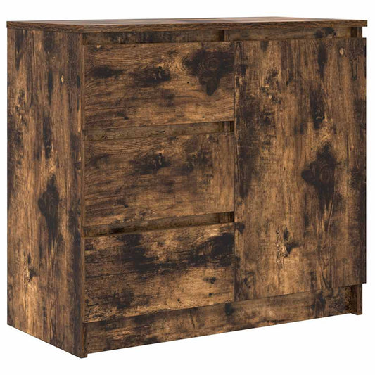 Skjenk med skuff røkt eik 71x35x65 cm konstruert tre