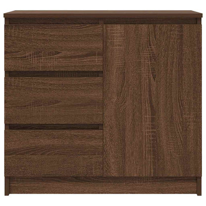 Skjenk med skuff brun eik 71x35x65 cm konstruert tre