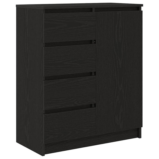 Skjenk med skuffer svart eik 71x35x84 cm konstruert tre