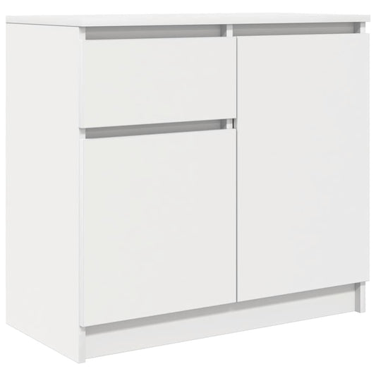 Skjenk med skuff hvit 71x35x65 cm konstruert tre