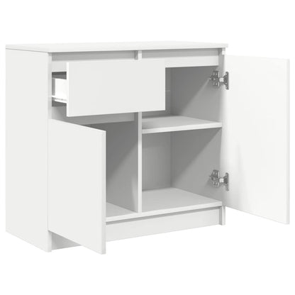 Skjenk med skuff hvit 71x35x65 cm konstruert tre