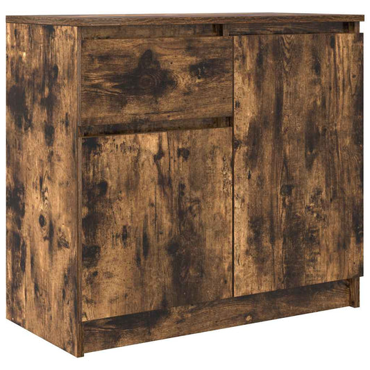 Skjenk med skuff røkt eik 71x35x65 cm konstruert tre