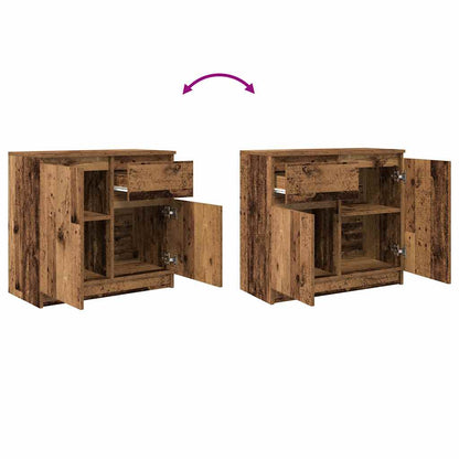 Skjenk med skuff gammelt tre 71x35x65 cm konstruert tre