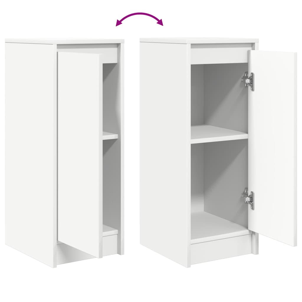 Skjenk hvit 29,5x34x76 cm konstruert tre