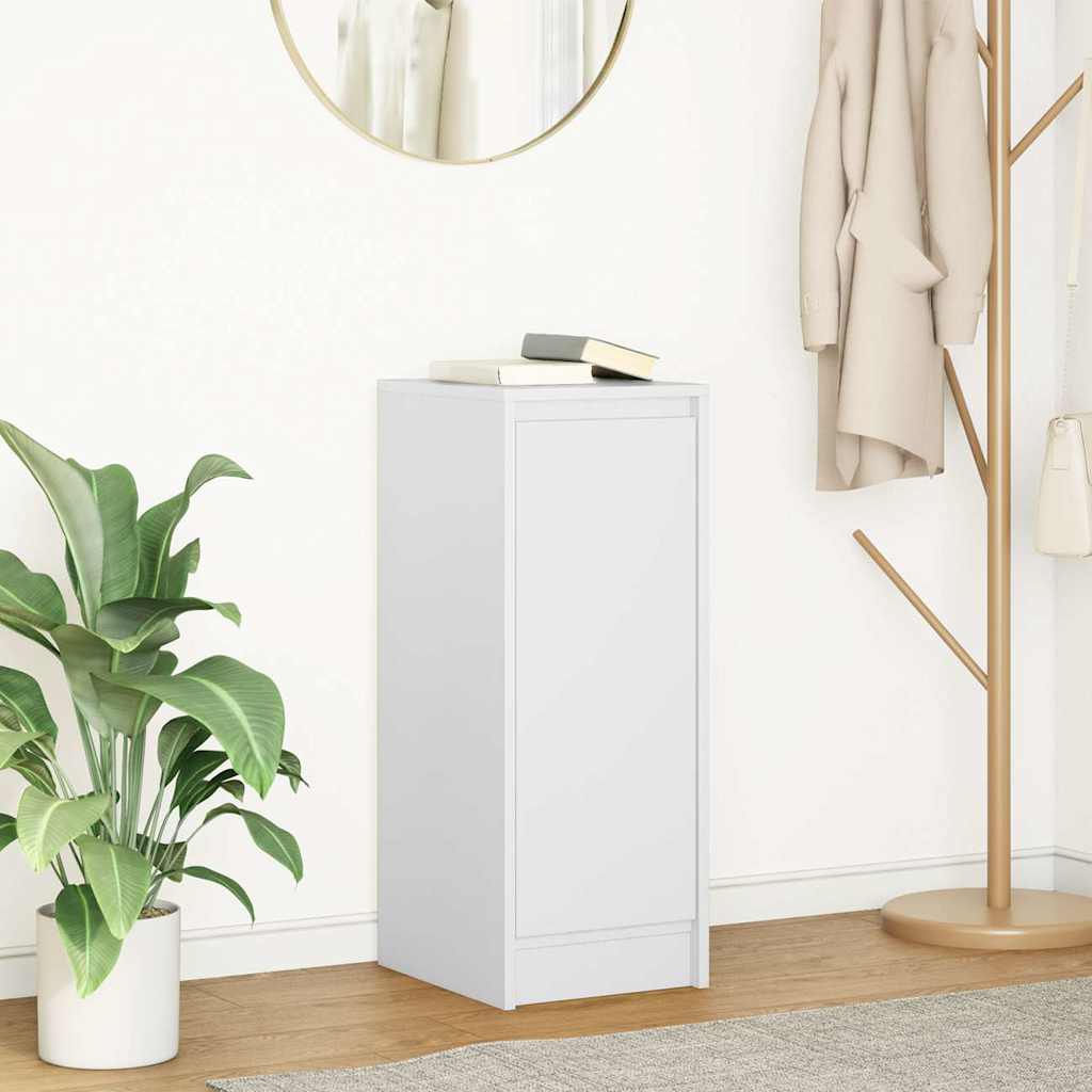 Skjenk hvit 29,5x34x76 cm konstruert tre