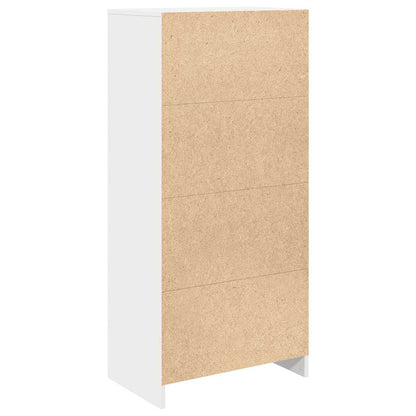 Skap med skuff hvit 55,5x34x119,5 cm konstruert tre