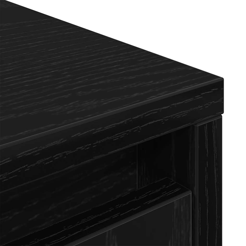 Skap med skuff sort eik 55,5x34x119,5 cm konstruert tre