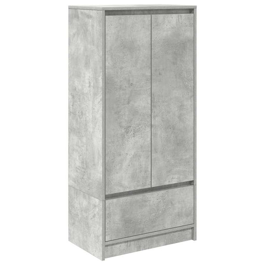 Skap med skuff betonggrå 55,5x34x119,5 cm konstruert tre