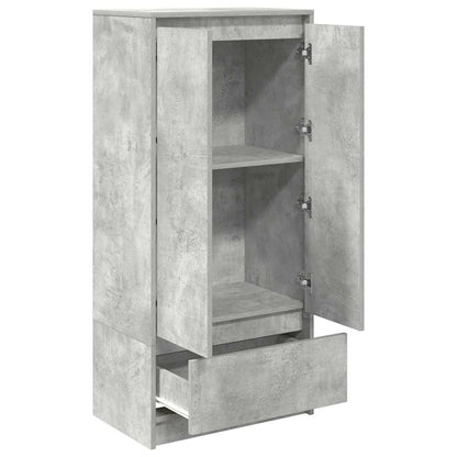 Skap med skuff betonggrå 55,5x34x119,5 cm konstruert tre