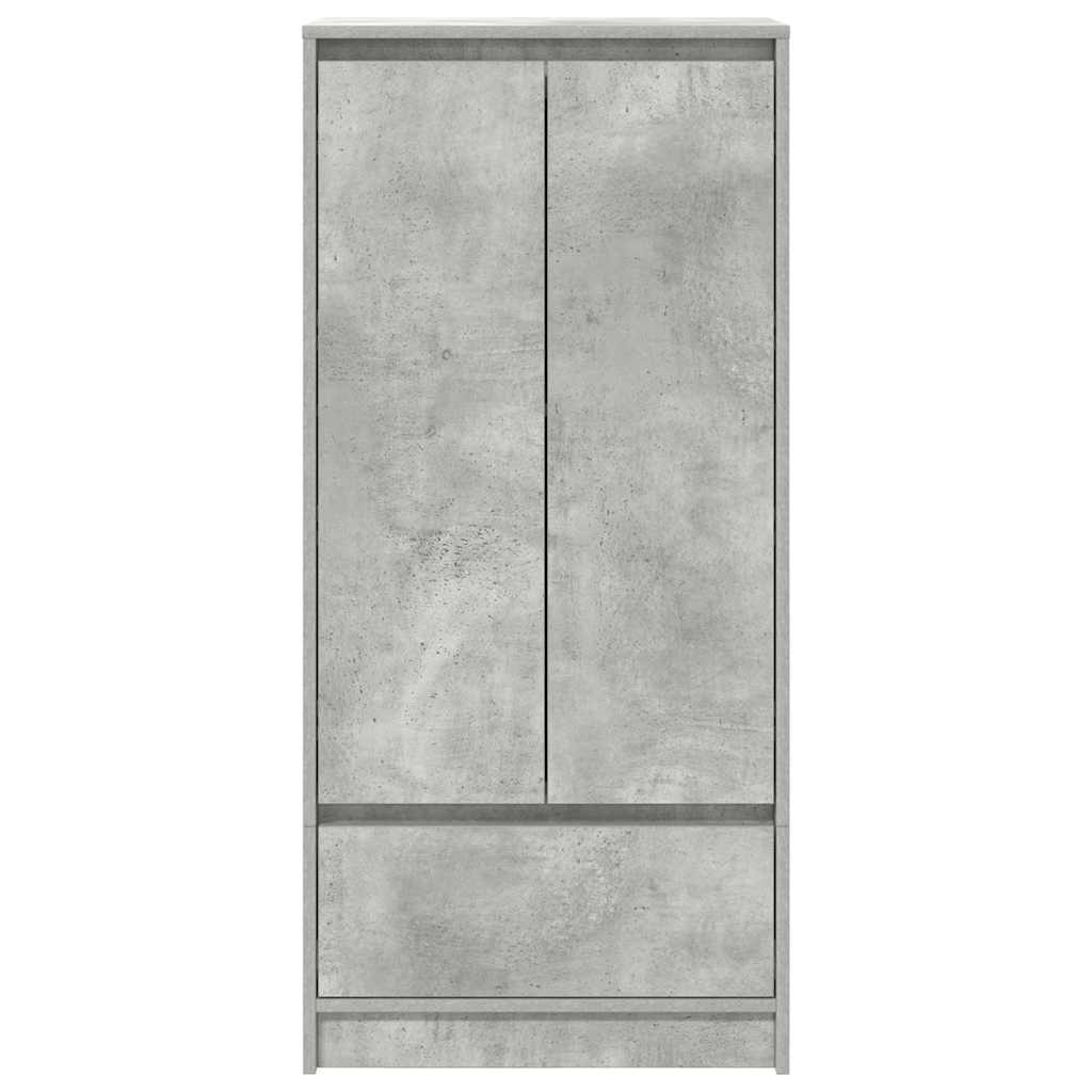 Skap med skuff betonggrå 55,5x34x119,5 cm konstruert tre