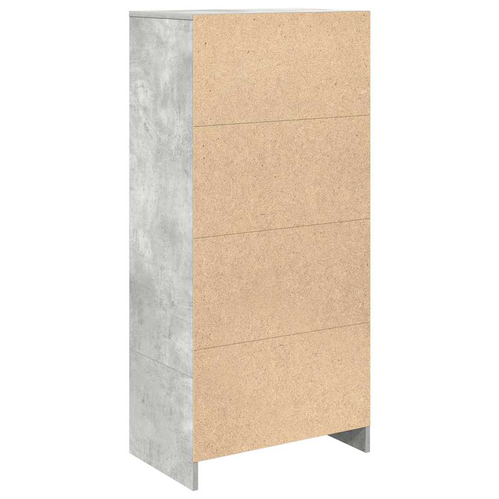 Skap med skuff betonggrå 55,5x34x119,5 cm konstruert tre