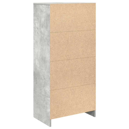 Skap med skuff betonggrå 55,5x34x119,5 cm konstruert tre
