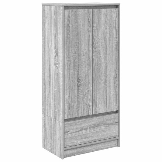 Skap med skuff grå sonoma 55,5x34x119,5 cm konstruert tre