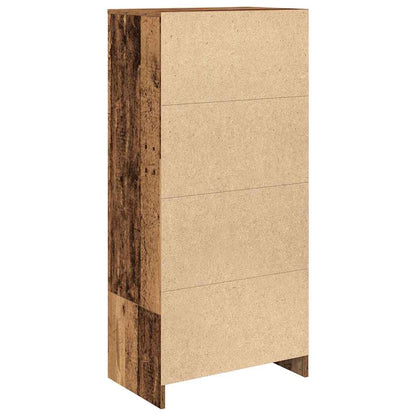 Skap med skuff gammelt tre 55,5x34x119,5 cm konstruert tre
